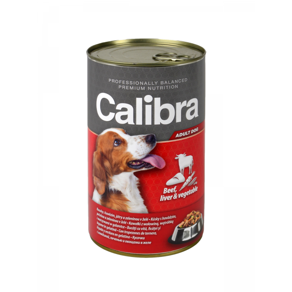 CALIBRA DOG BEEF LIVER AND VEGETABLES IN JELLY 1240 GR.