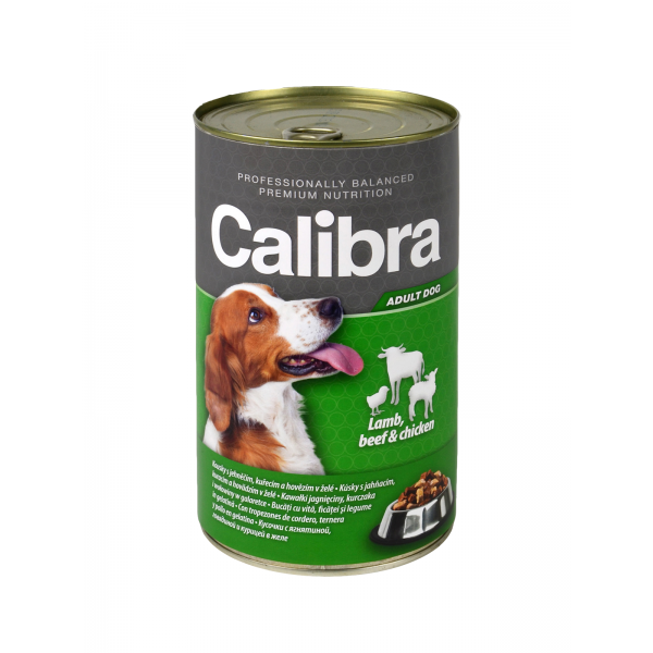 CALIBRA DOG BEEF AND LAMB AND CHICKEN IN JELLY 1240 GR.
