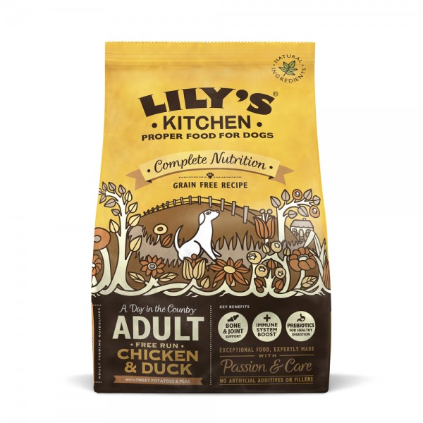 LILY'S KITCHEN FOR DOGS GRAIN FREE RECIPE ADULT FREE RUN CHICKEN & DUCK 